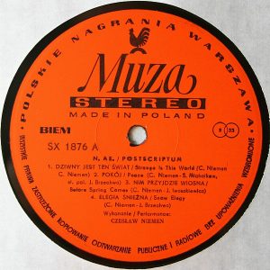 Czesław Niemen ‎– Postscriptum vinyl