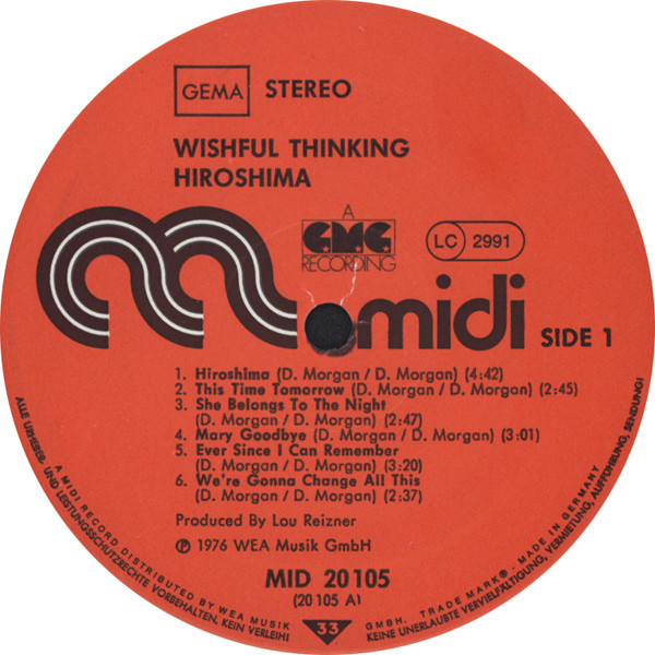Wishful Thinking ‎– Hiroshima vinyl
