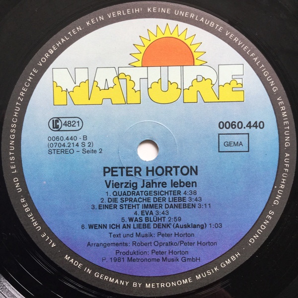 Peter Horton vinyl cassette