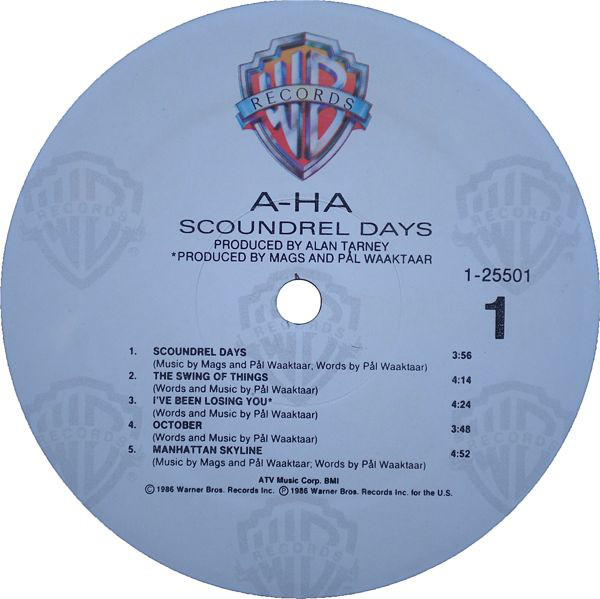 a-ha ‎– Scoundrel Days
